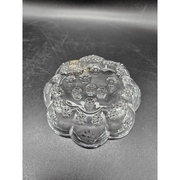 Boho Oleg Cassini Crystal Trinket Candy Dish With Applied Faux Jewel Butterfly - Picture 5 of 9